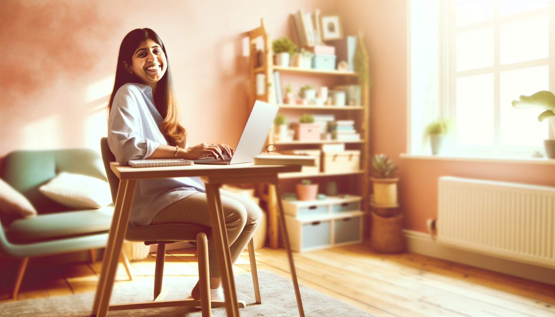 Web kamerası karşısında canlı yayın hazırlığı yapan bir yayıncı